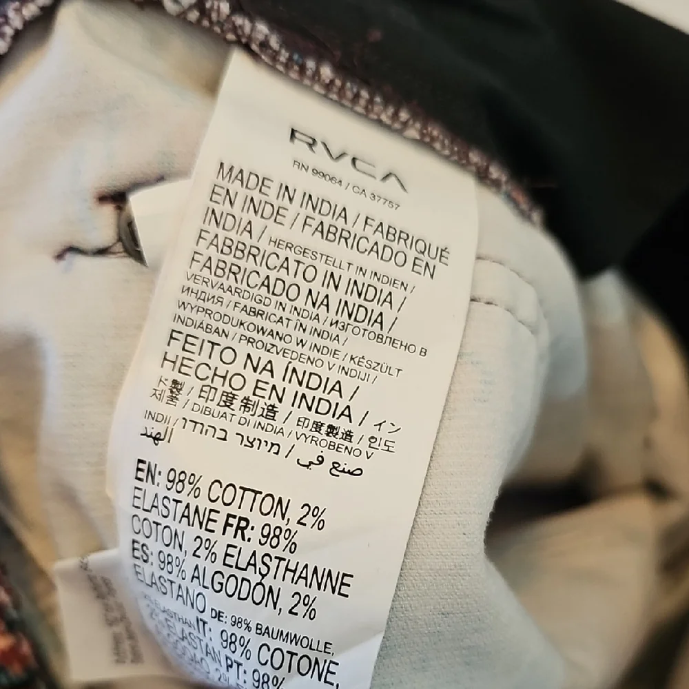 RVCA Groove High Rise Casual Corduroy Pants Multicolor Womens Size 27 Wide Leg - Picture 9 of 9